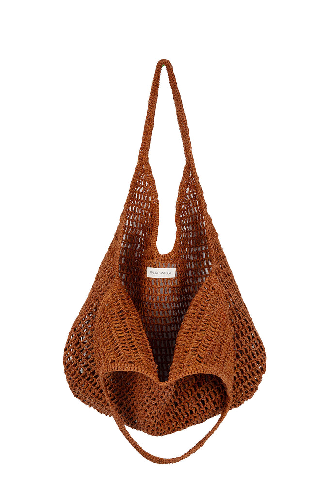 Rust Rattan tote bag 