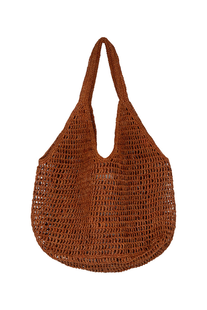 Rust Rattan beach bag 