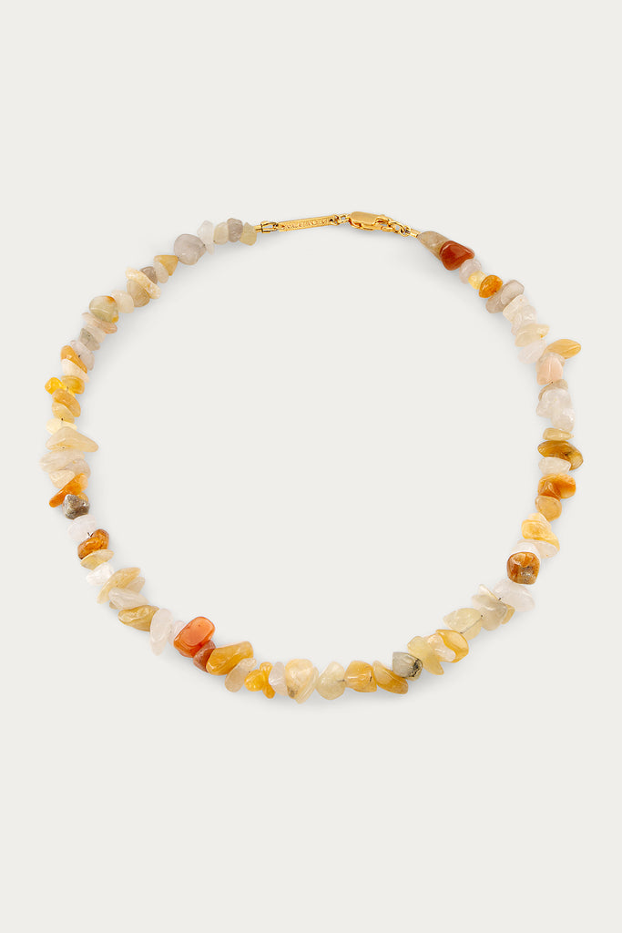 citrine beaded necklace front view