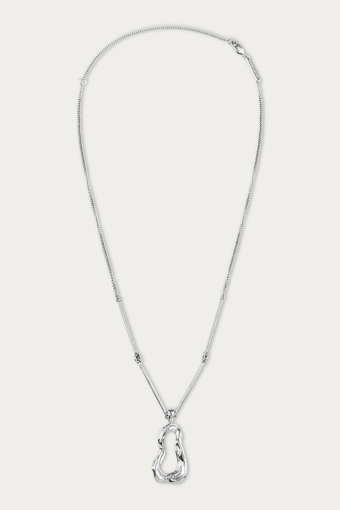 925 Silver Necklace with organic shape pendant