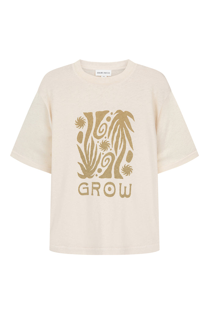 women's cotton hemp artist print tee front view