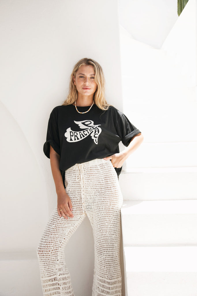 women's black organic cotton artist print tee