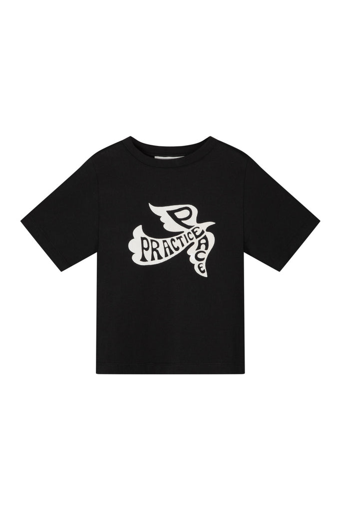 kids black organic cotton tee 