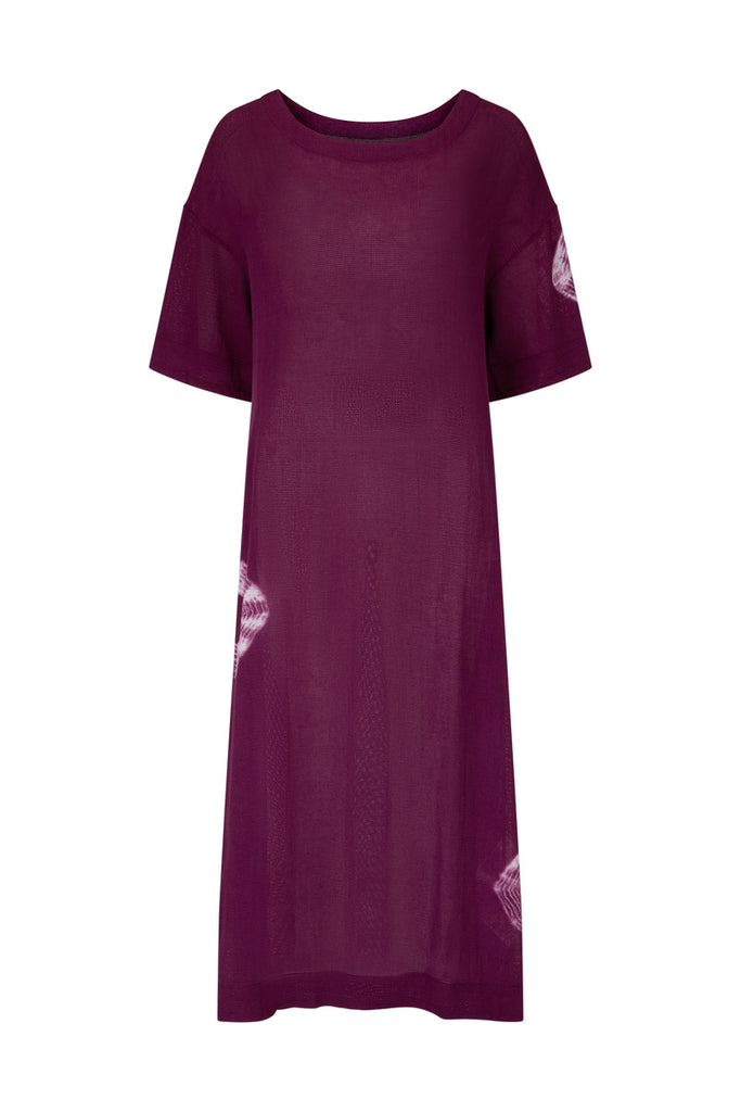 women's mauve cotton maxi dress front view