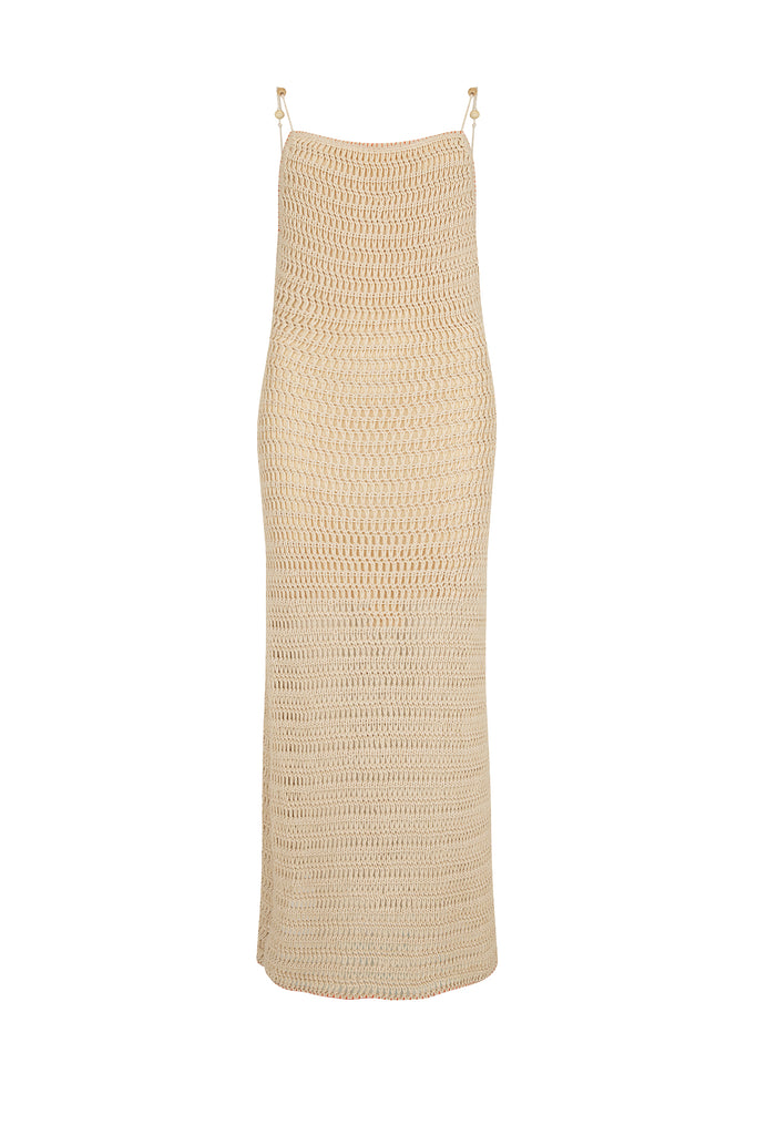 Women's crochet midi dress front view 