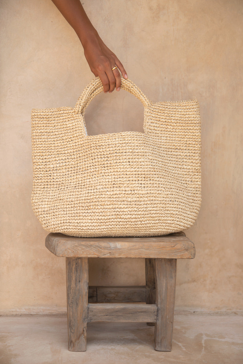 Natural woven bag on sale