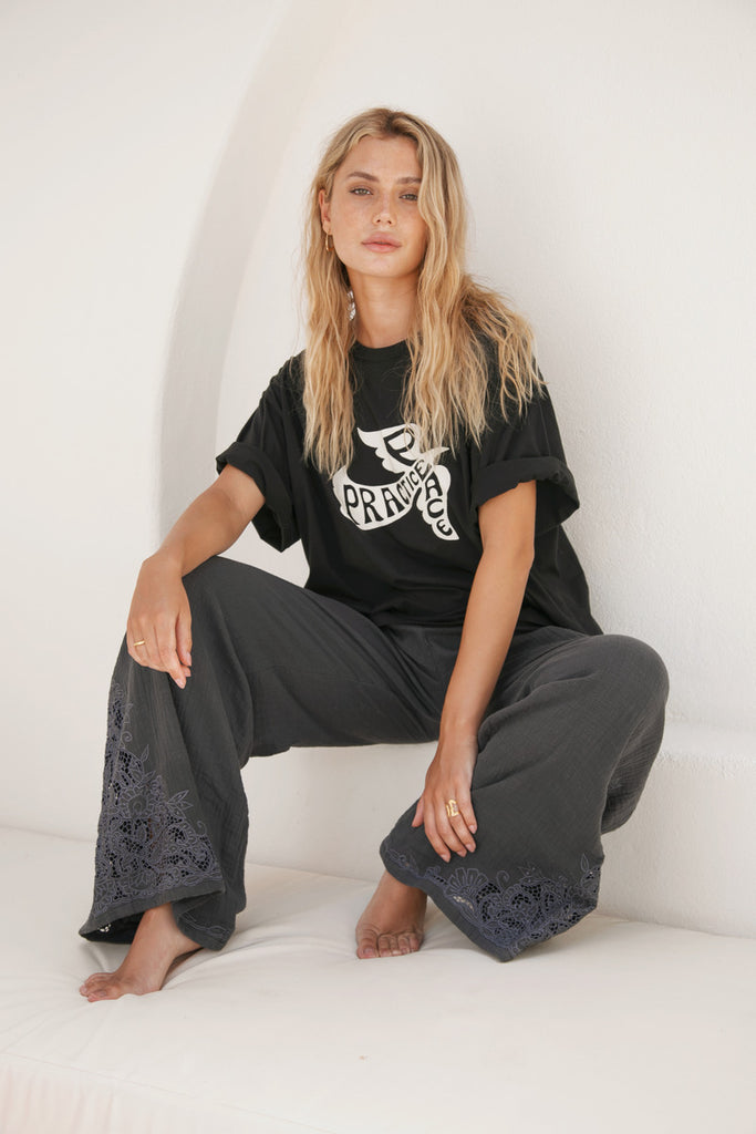 women's black organic cotton tee