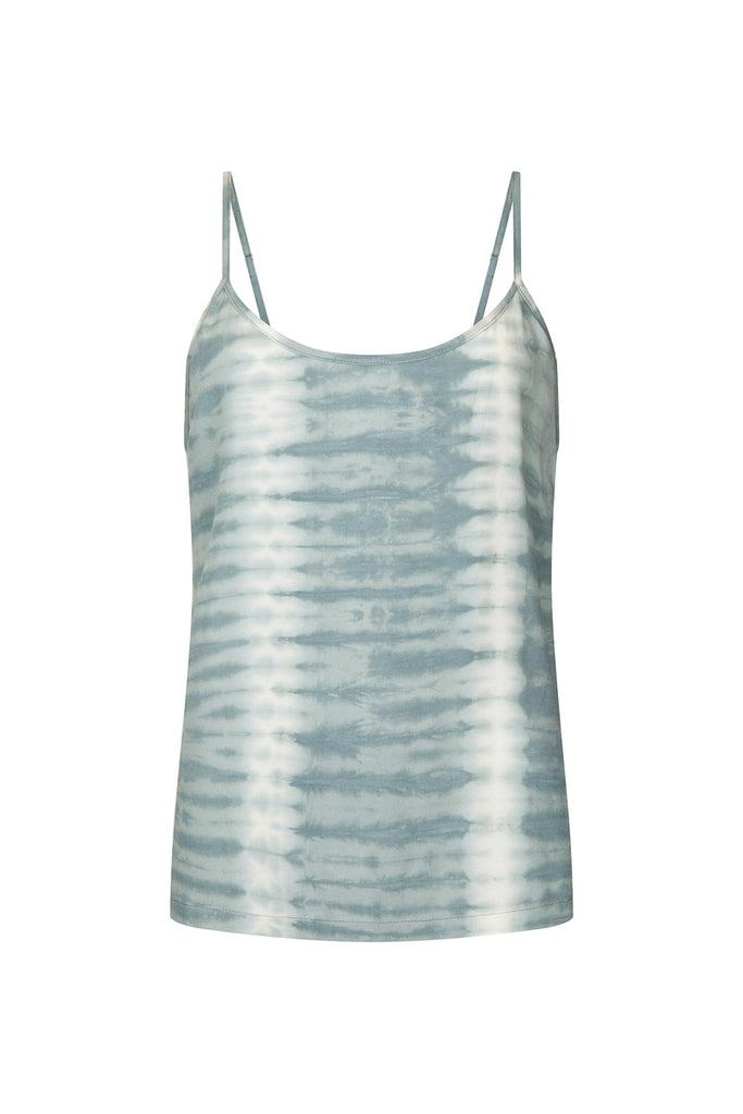 womens teal tie dye cami top front view